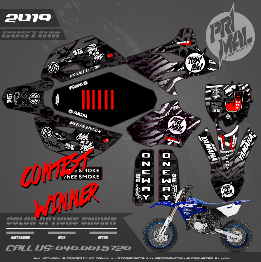 YAMAHA yz85  CUSTOM MOTOCROSS GRAPHICS ATV MX GRAPHICS PRIMAL X MOTORSPORTS PRIMAL GFX CO BIKELIFE