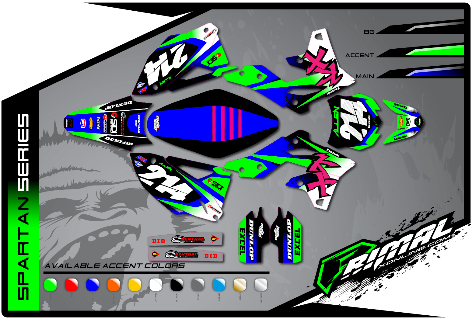 Primal X Motorsports MX Graphics KXF 450 KXF 250 spartan Series