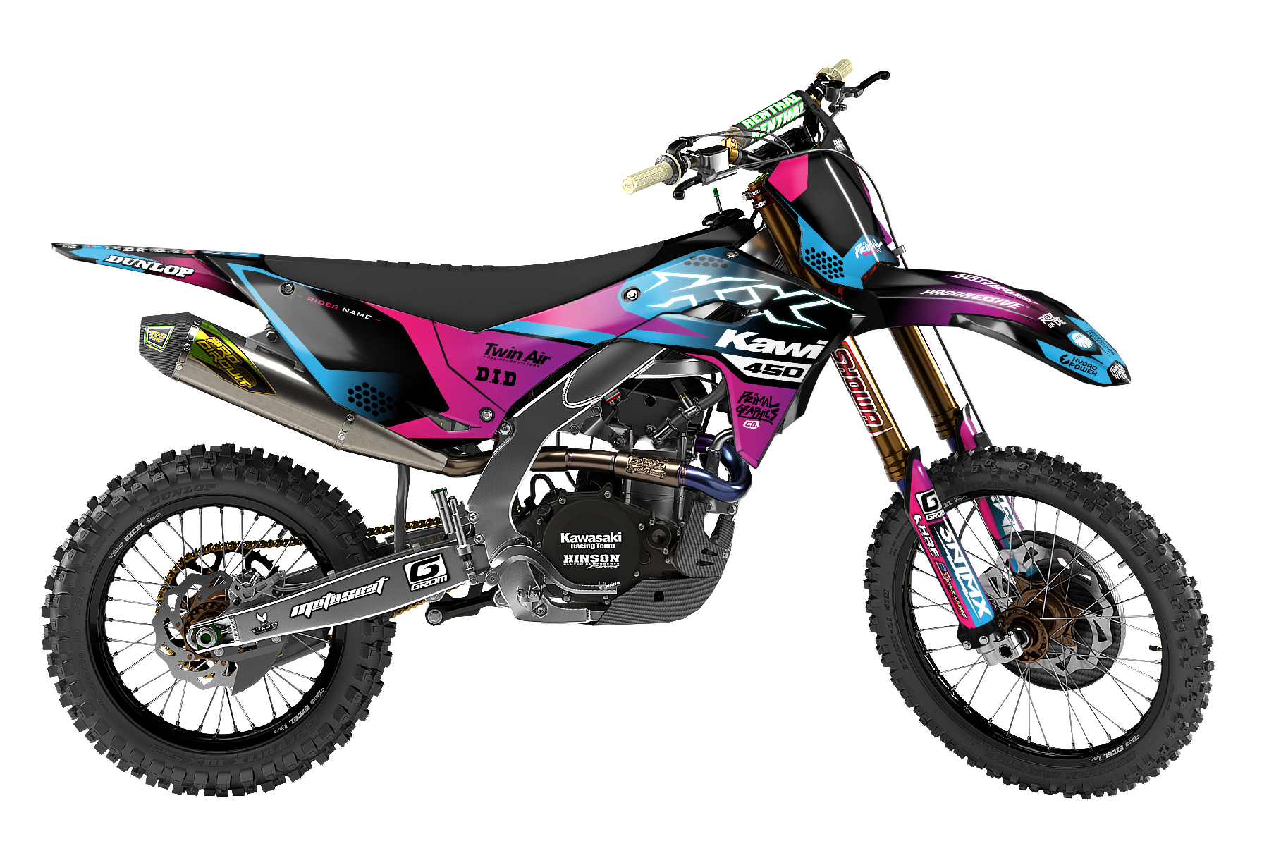 PRIMAL GRAPHICS CO - CYBER DRIVE SERIES KX450F MOTOCROSS GRAPHICS MX GRAPHICS KAWASAKI 1
