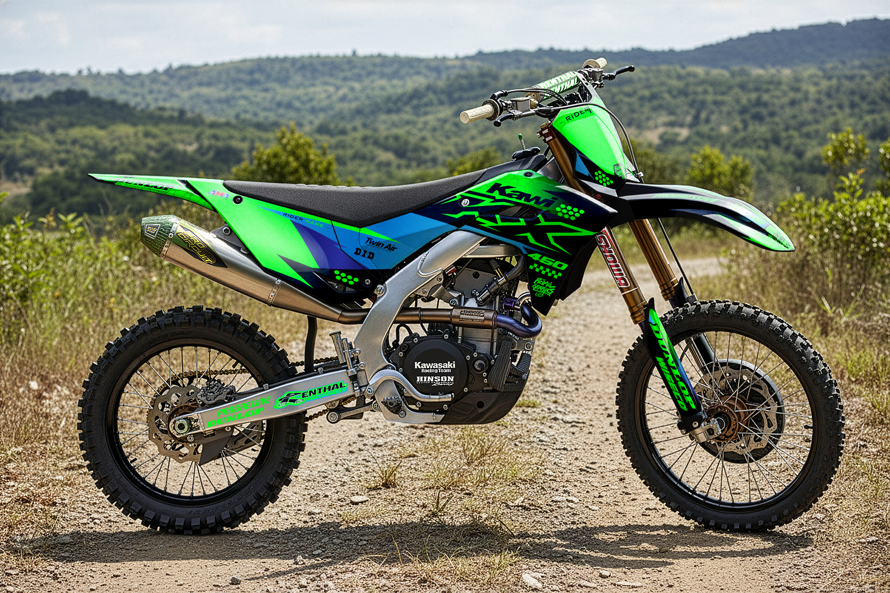 PRIMAL GRAPHICS CO – ION SERIES KX450F MOTOCROSS GRAPHICS MX GRAPHICS KAWASAKI BLACK 1